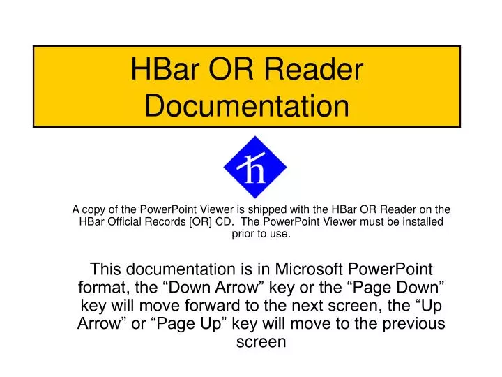 hbar or reader documentation