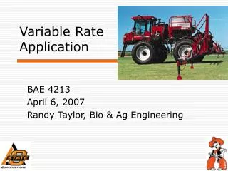 Variable Rate Application