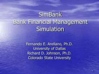 SimBank Bank Financial Management Simulation