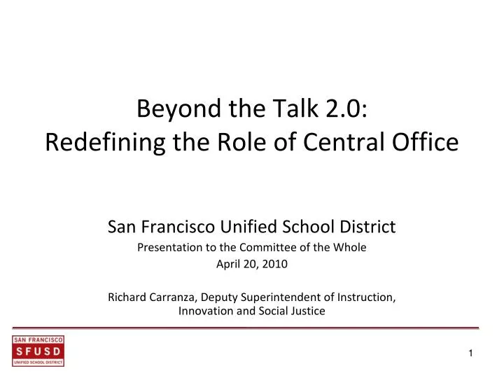 beyond the talk 2 0 redefining the role of central office