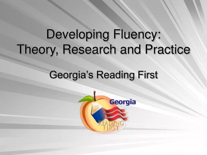 developing fluency theory research and practice