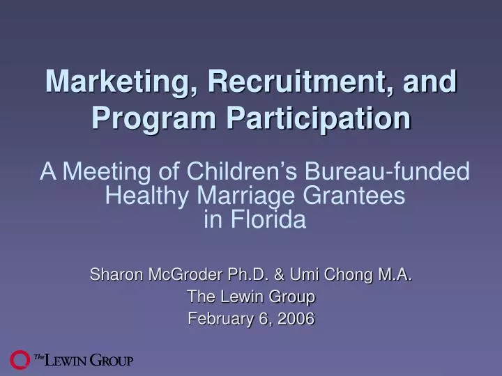 marketing recruitment and program participation