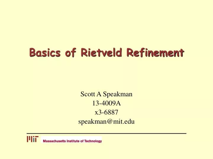 basics of rietveld refinement