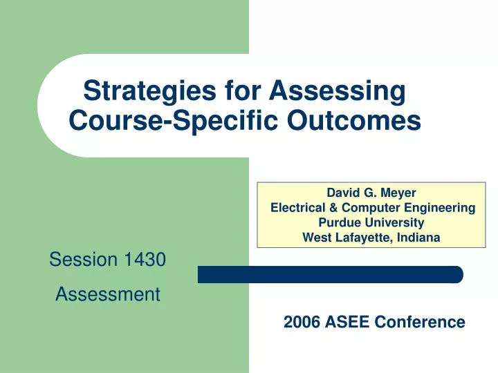 strategies for assessing course specific outcomes