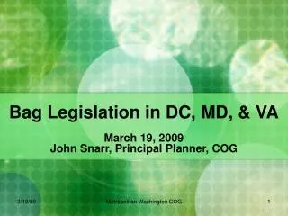 Bag Legislation in DC, MD, &amp; VA