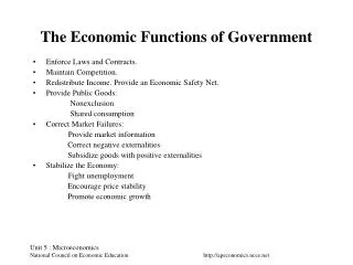 The Economic Functions of Government