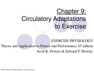 Chapter 9: Circulatory Adaptations to Exercise