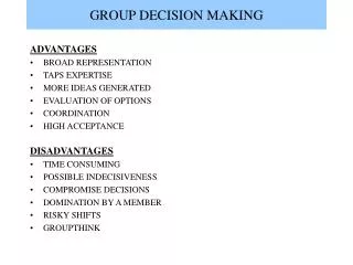 GROUP DECISION MAKING