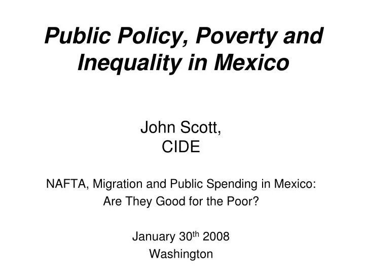 public policy poverty and inequality in mexico