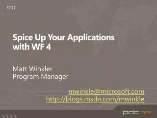 Spice Up Your Applications with WF 4