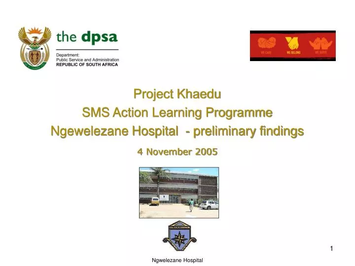project khaedu sms action learning programme ngewelezane hospital preliminary findings