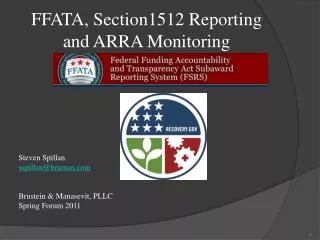 FFATA, Section1512 Reporting and ARRA Monitoring