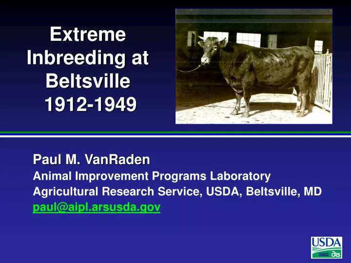 extreme inbreeding at beltsville 1912 1949
