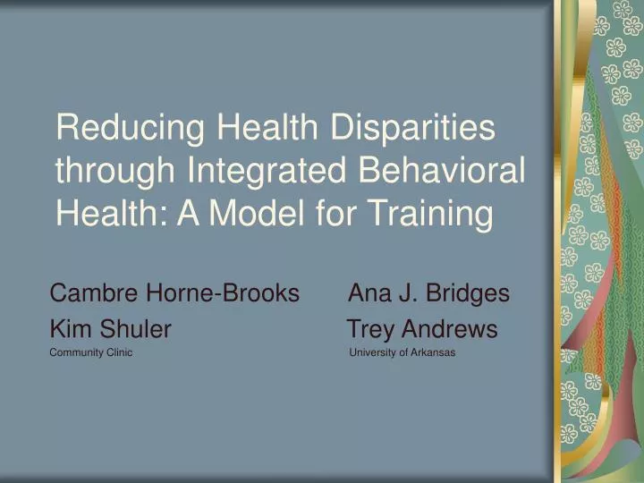 reducing health disparities through integrated behavioral health a model for training