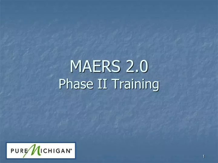 maers 2 0 phase ii training