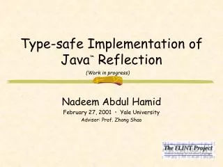 Type-safe Implementation of Java ™ Reflection