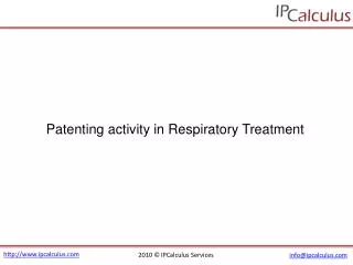 IPCalculus - Respiratory Treatment Patenting Activity