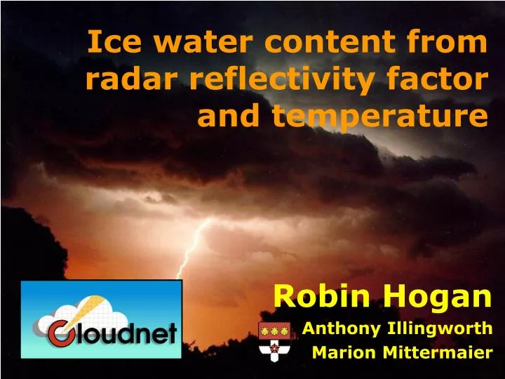 ice water content from radar reflectivity factor and temperature