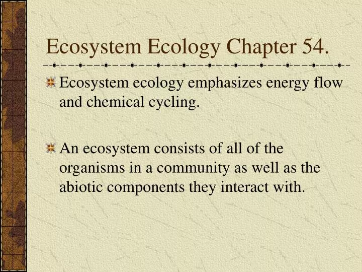 ecosystem ecology chapter 54