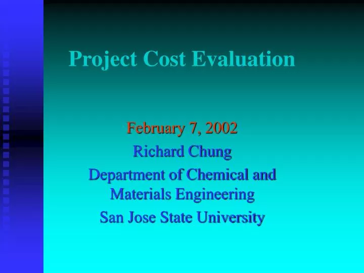 project cost evaluation