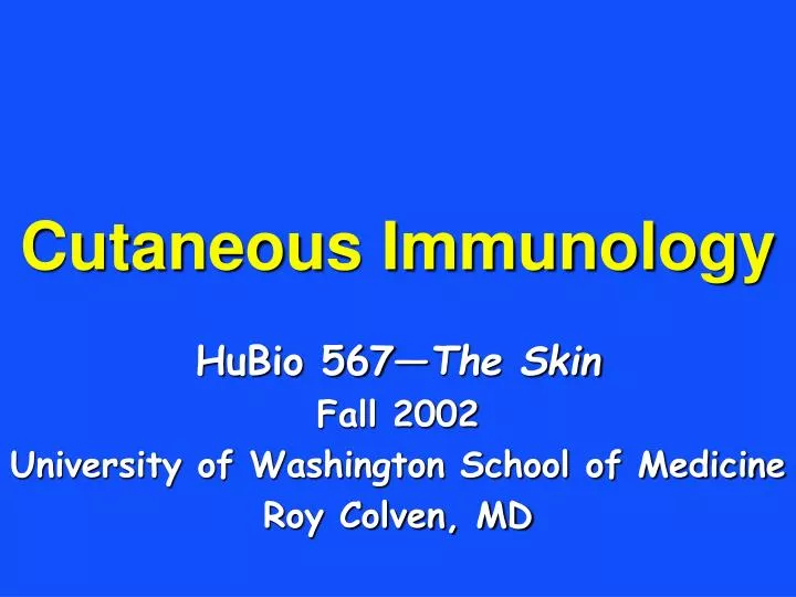 cutaneous immunology