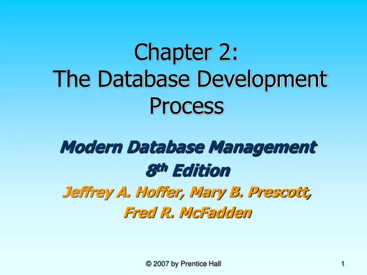 chapter 2 the database development process