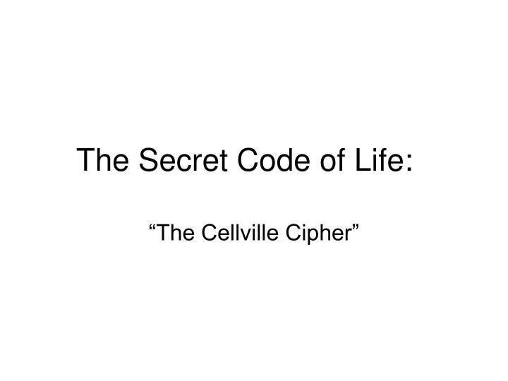 the secret code of life