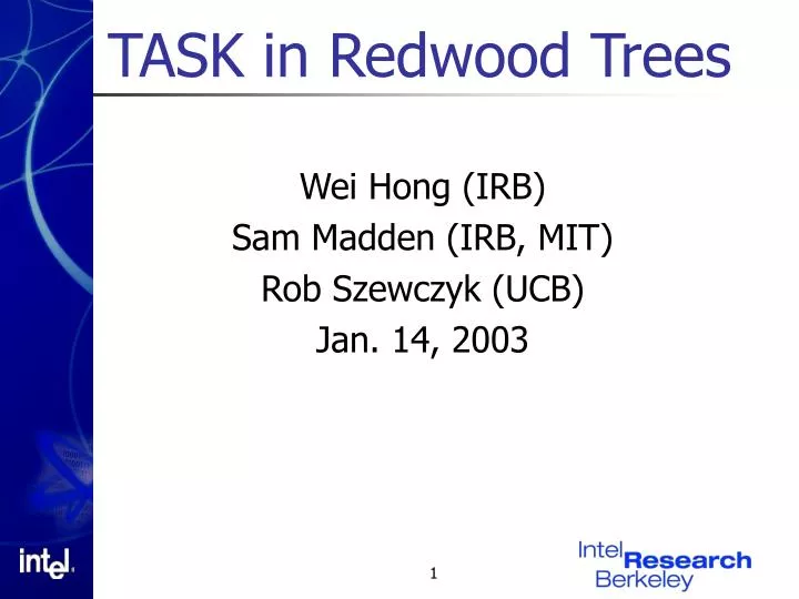 task in redwood trees