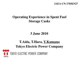 Operating Experience in Spent Fuel Storage Casks