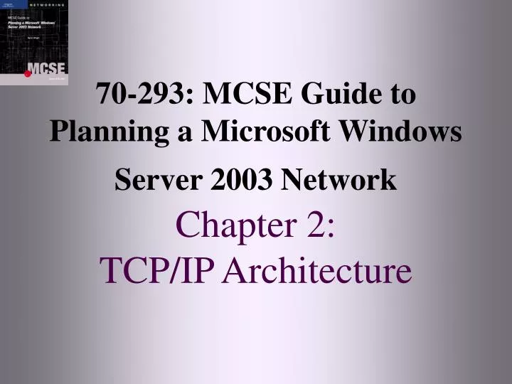 70 293 mcse guide to planning a microsoft windows server 2003 network chapter 2 tcp ip architecture