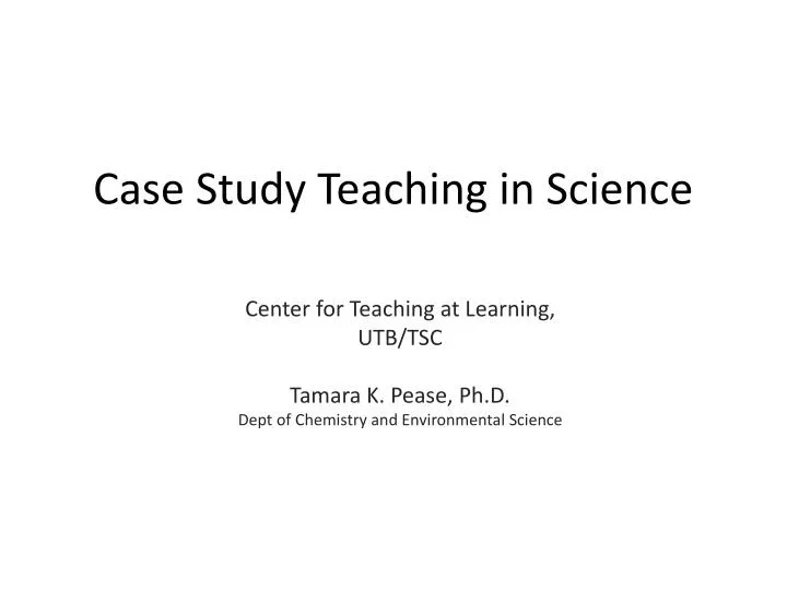 case study teaching in science