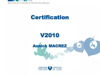 Certification V2010 Annick MACREZ