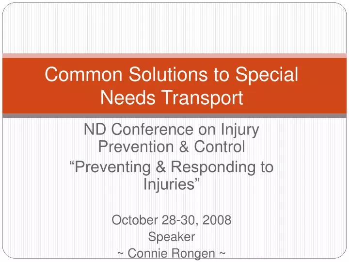 common solutions to special needs transport