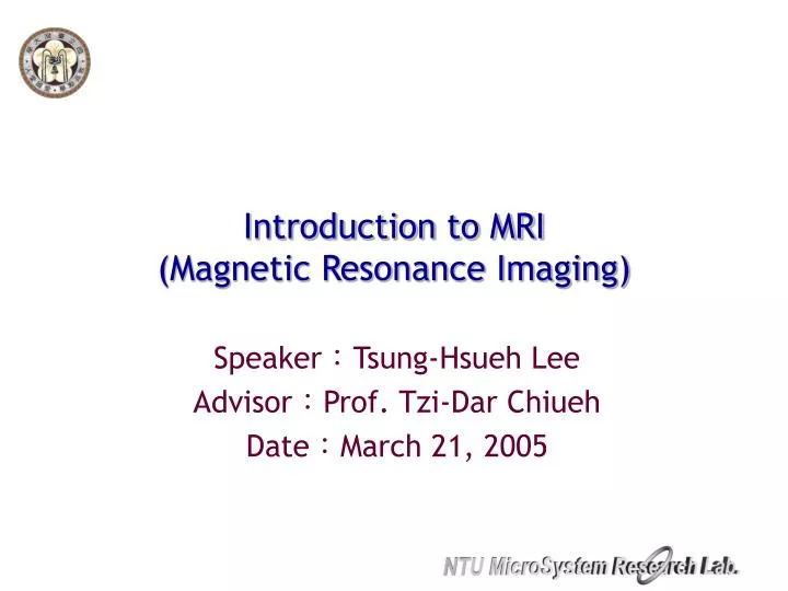 introduction to mri magnetic resonance imaging