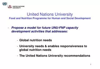 United Nations University Food and Nutrition Programme for Human and Social Development