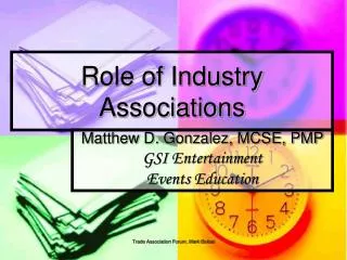 Role of Industry Associations
