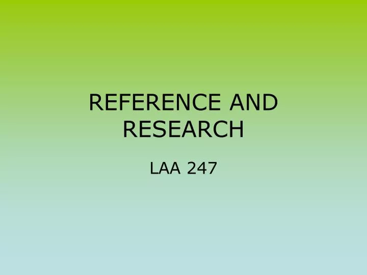 reference and research