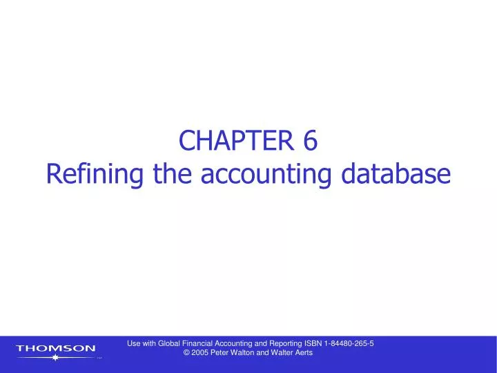 chapter 6 refining the accounting database