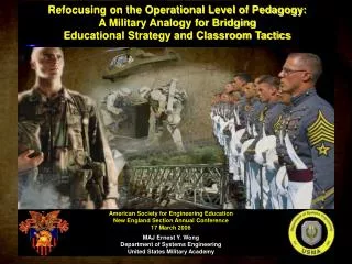 Refocusing on the Operational Level of Pedagogy: A Military Analogy for Bridging Educational Strategy and Classroom Tac