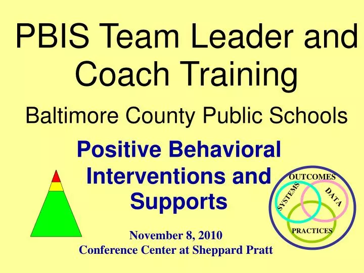 pbis team leader and coach training baltimore county public schools