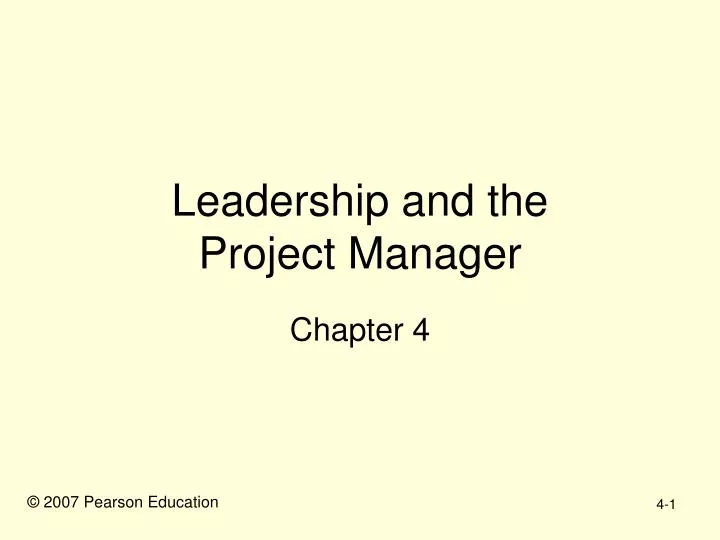 leadership and the project manager