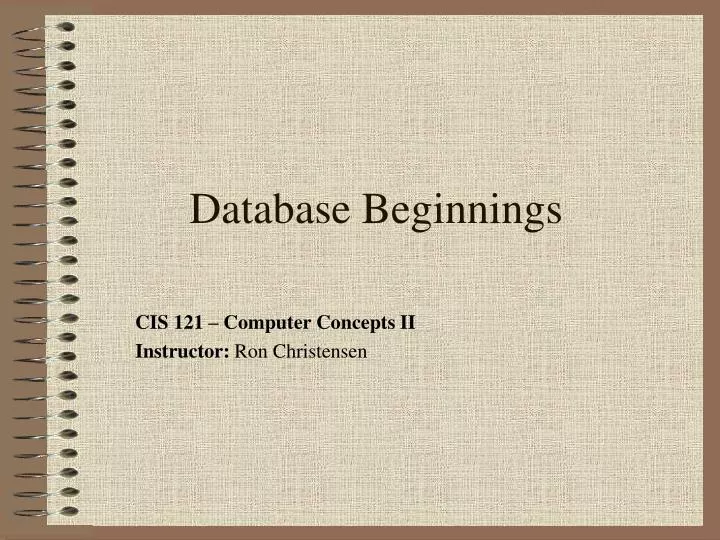 database beginnings