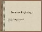 Database Beginnings - slide 1
