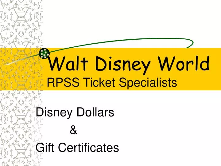 walt disney world rpss ticket specialists
