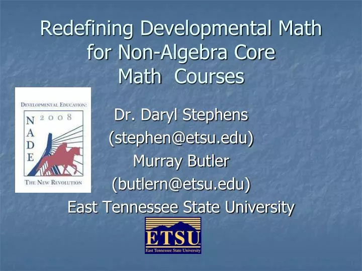 redefining developmental math for non algebra core math courses