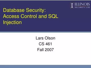 Database Security: Access Control and SQL Injection