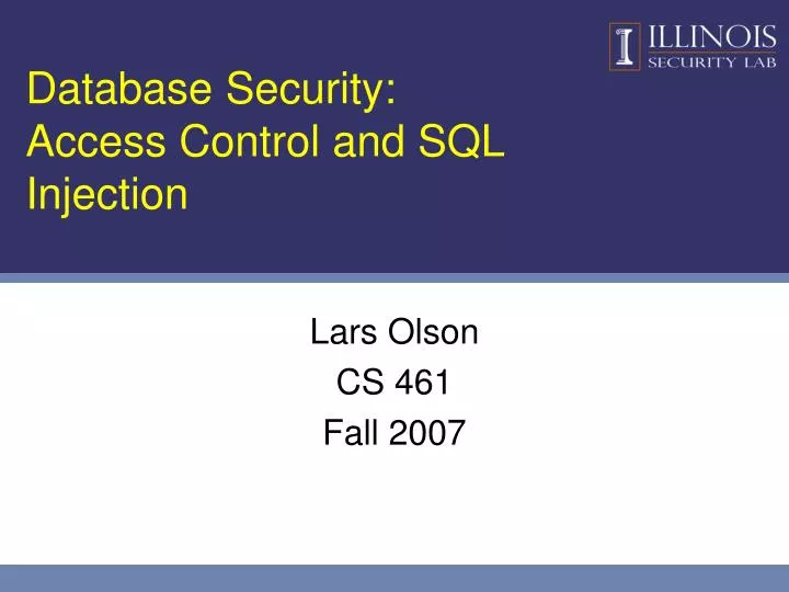 database security access control and sql injection