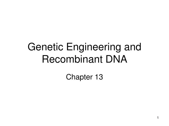 genetic engineering and recombinant dna