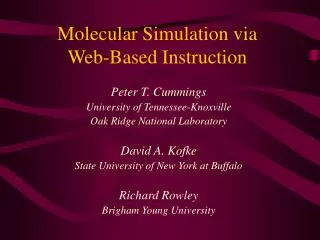 Molecular Simulation via Web-Based Instruction