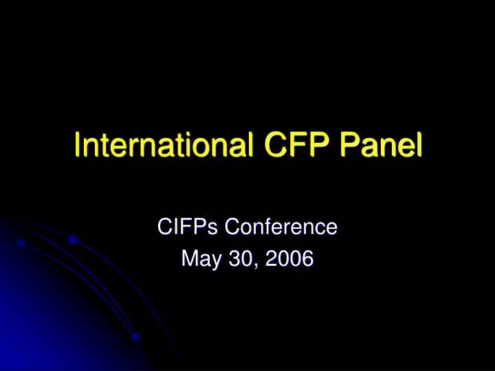 international cfp panel